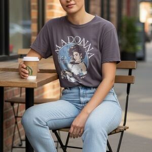 Madonna Like A Virgin Tour Of 1985 Graphic Cotton Tee in Charcoal Gray